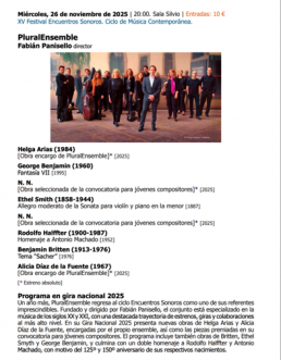 Miércoles 26 de noviembre, 20h Festival Encuentros Sonoros 2025.